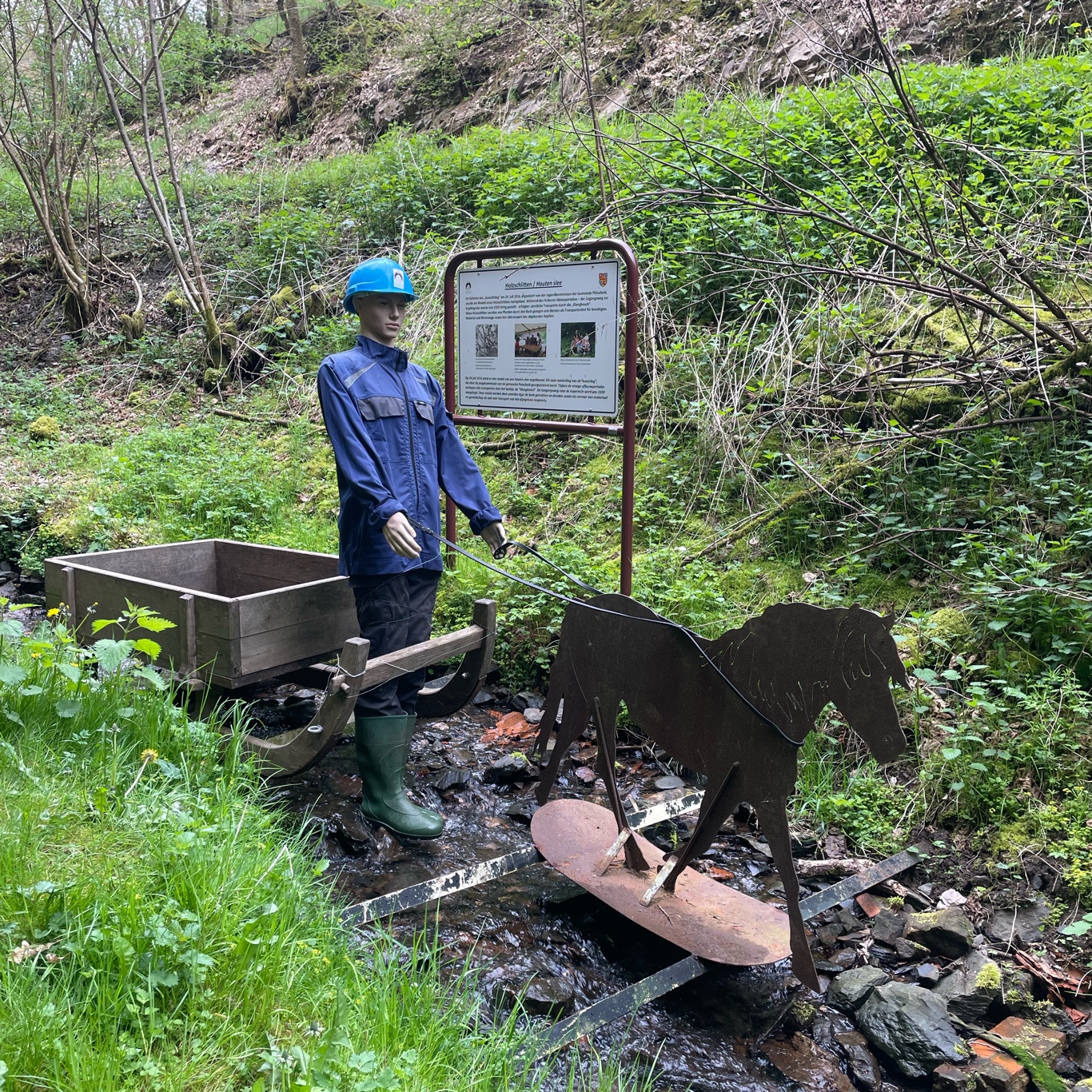 A reconstruction of the way they got materials up and down