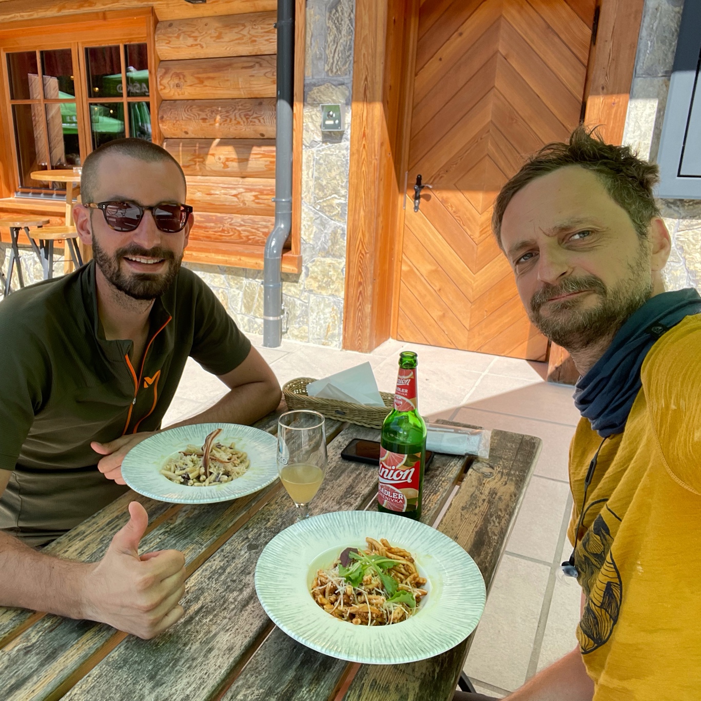 Fresh pasta at the top