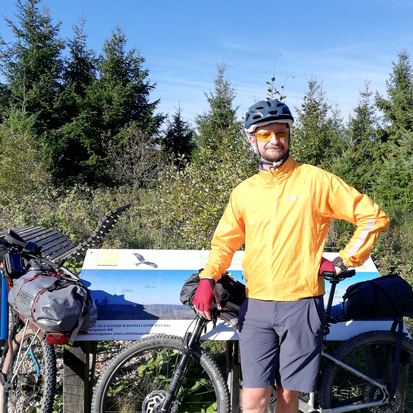 Taking a rest at the viewpoint