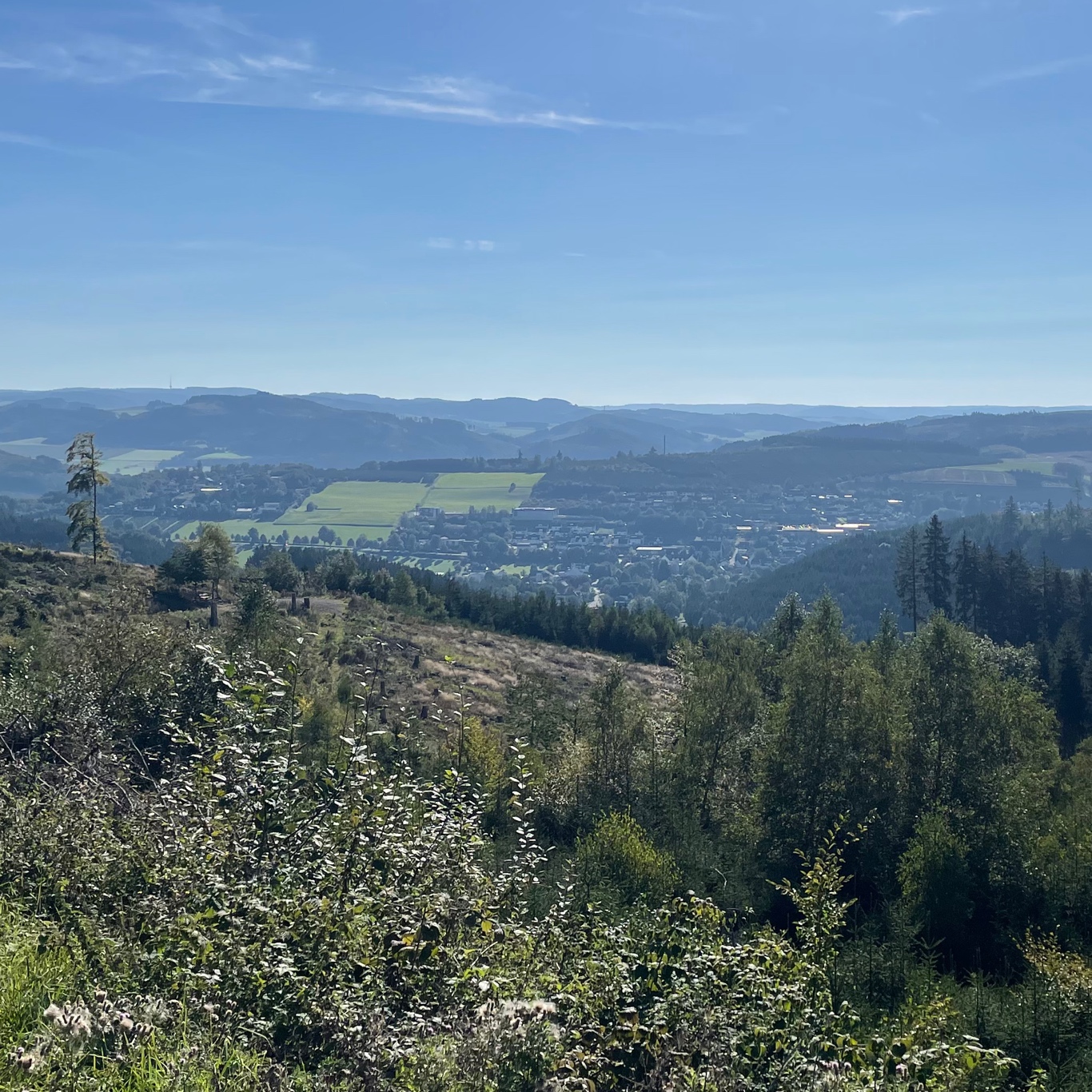 Descending with a view of Eslohe