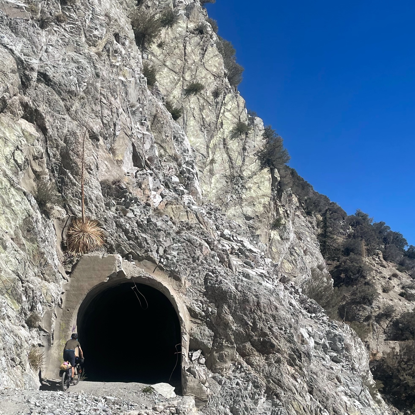Going through a tunnel during the way down