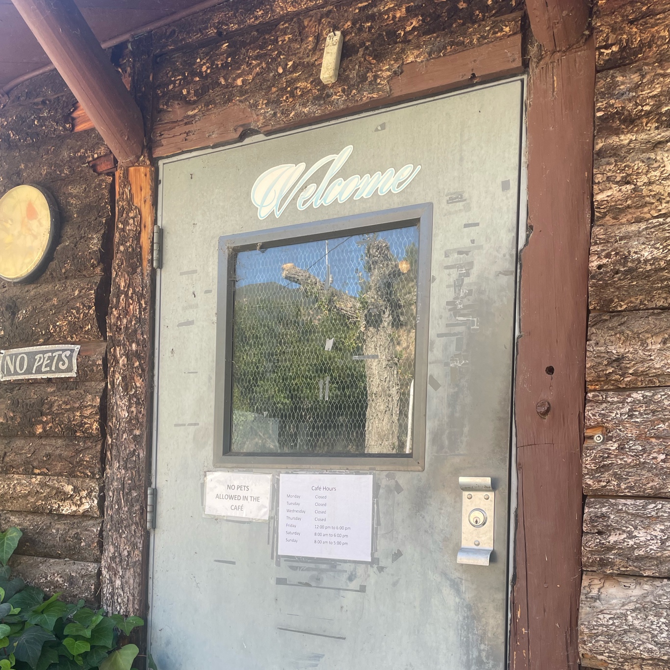 Closed cafe at Camp Williams