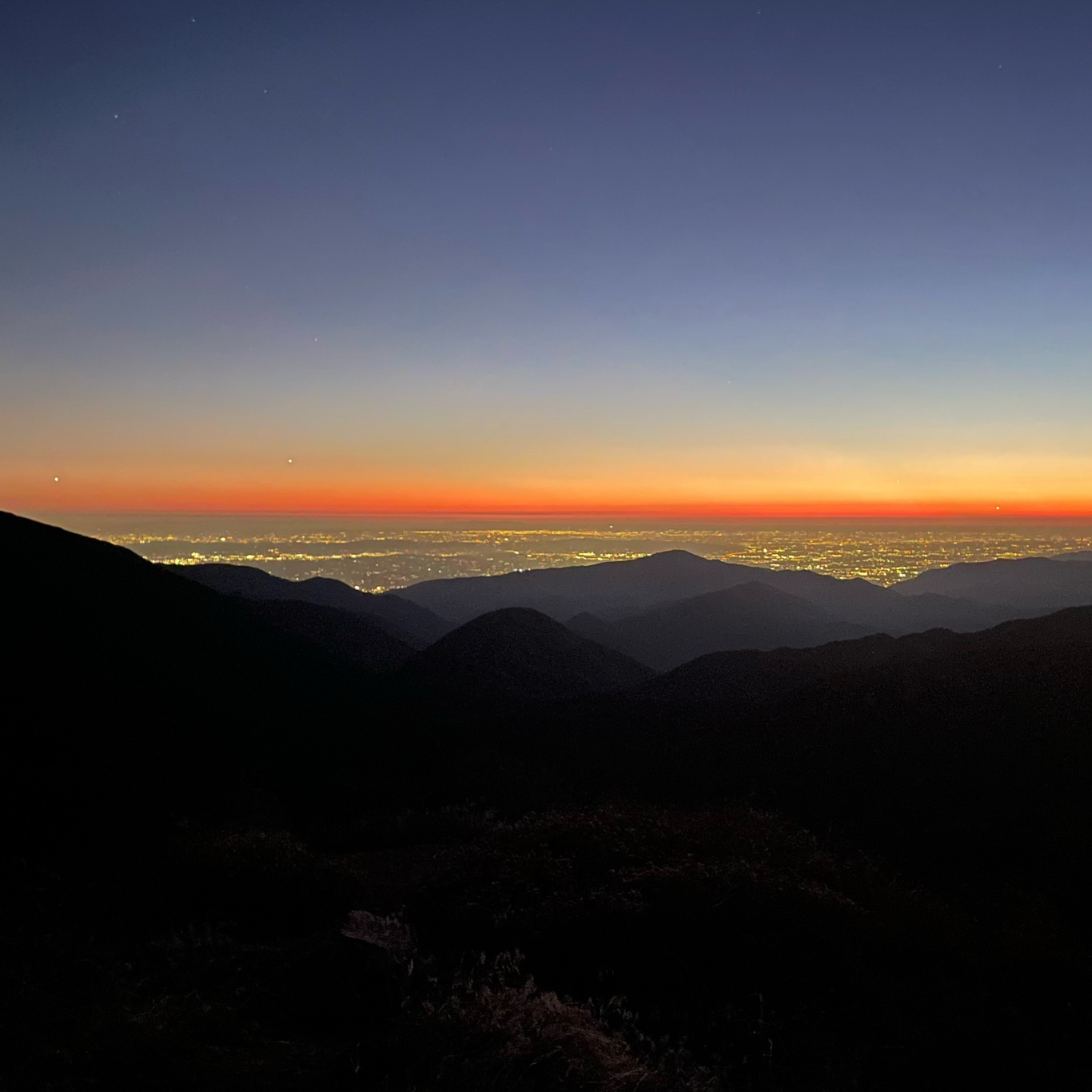 View from our camp spot, can you see the city lights?
