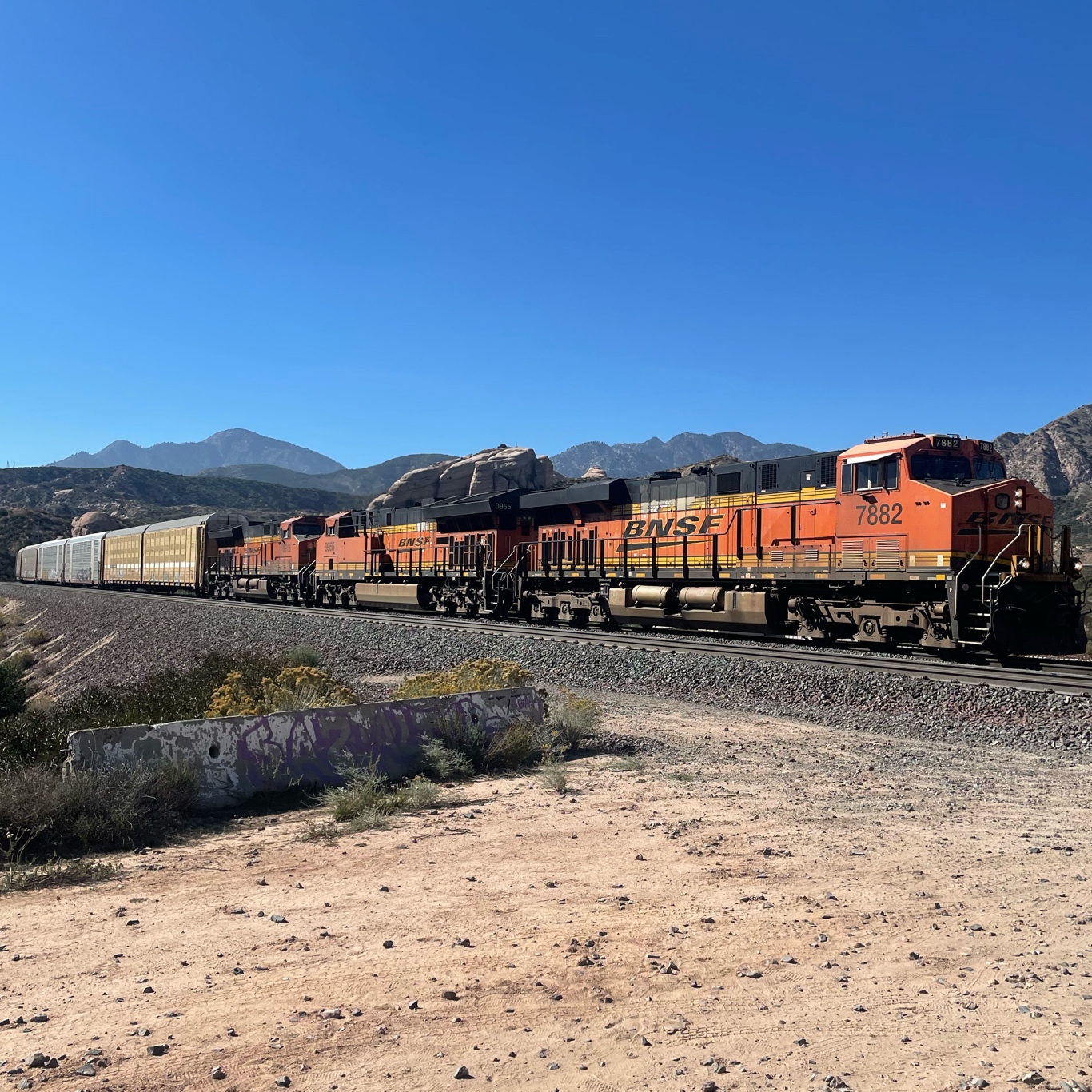 Freight train coming through