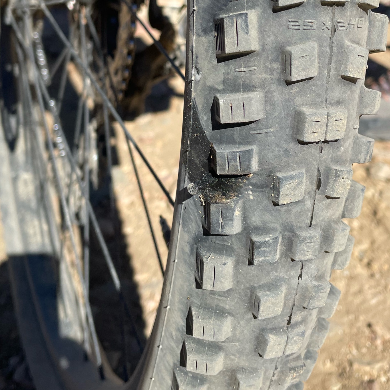 Rear tire plugged