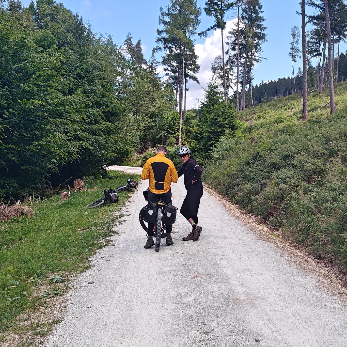 Me on my dad's bike trying things out