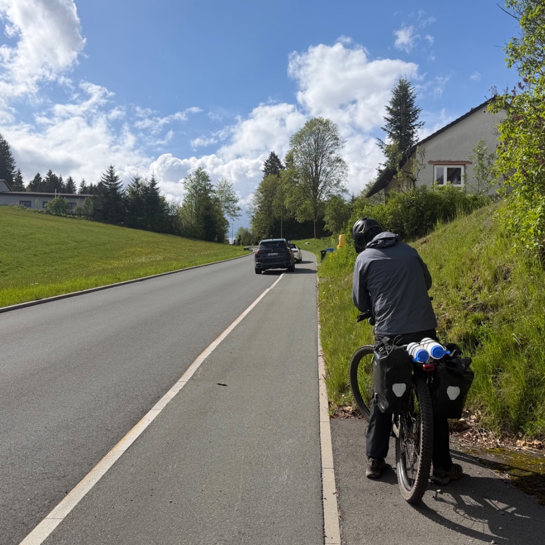 Taking a breather before continuing the climb to the hotel
