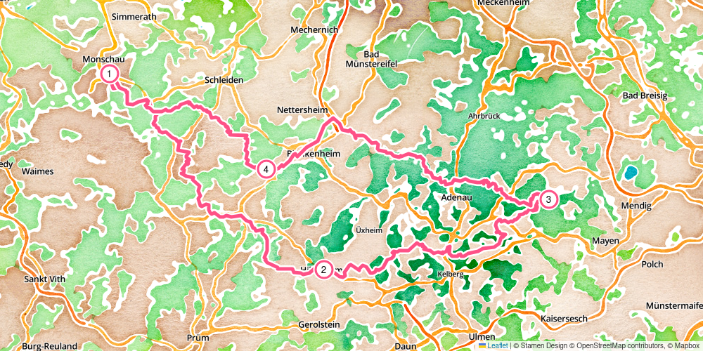 Map showing the complete route