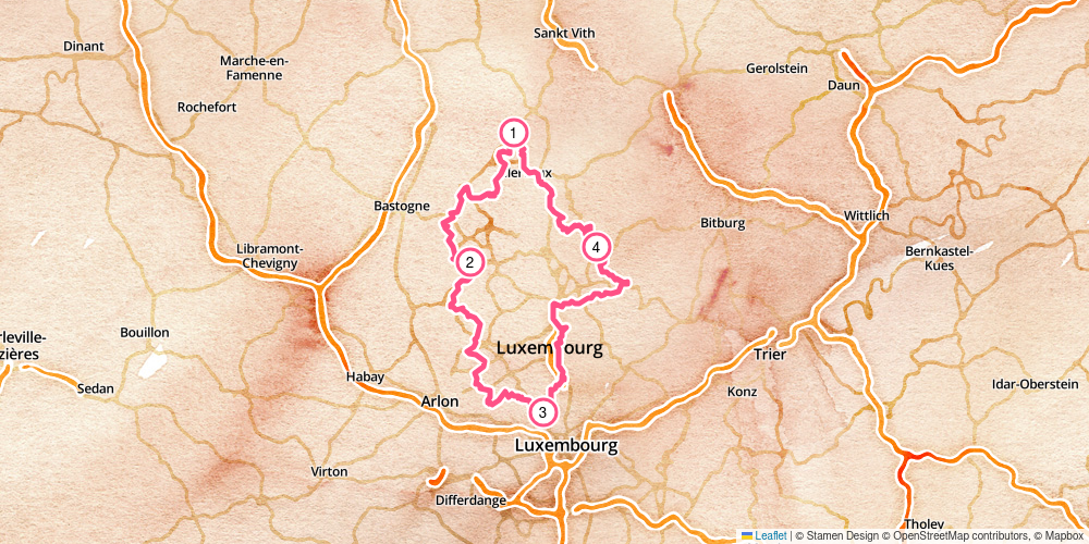 Map showing the complete route